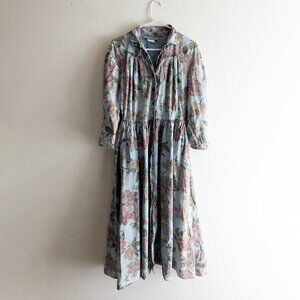 Vintage 90s Carol Anderson Denim Floral Dress